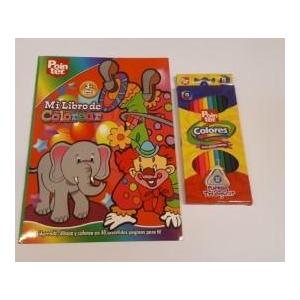 Libros Para Colorear POINTER + COLORES X 12