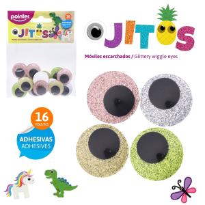 Ojitos con glitter POINTER 16 unidades