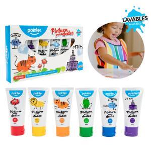 Pintura de dedos x 6 colores 60 ml POINTER
