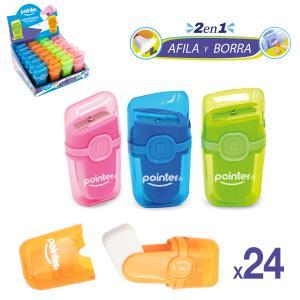 Sacapunta con borrador POINTER 2 en 1 ( caja x 24 )